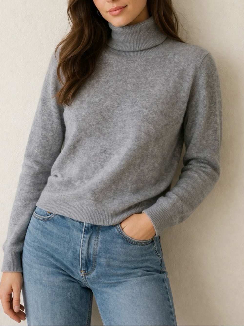 Club Monaco Merino wool Gray Turtleneck Sweater